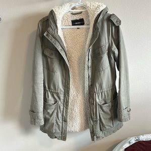 BNCI by Blanc NOIR - Women's Faux Fur Cargo Jacket - Snap Button Pockets - XS